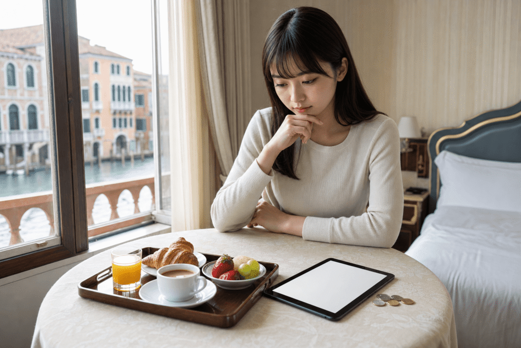 朝食の有無と料金条件を比較する