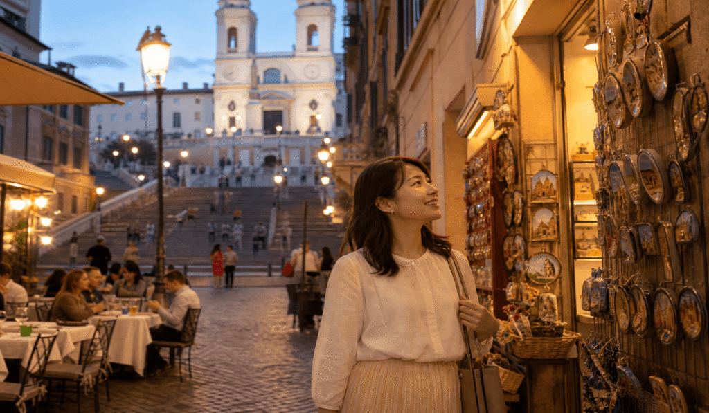 Restaurants and Souvenirs around the Spanish Steps