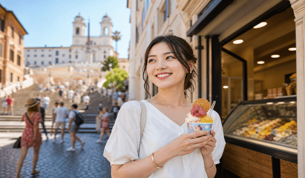 A popular local gelato shop