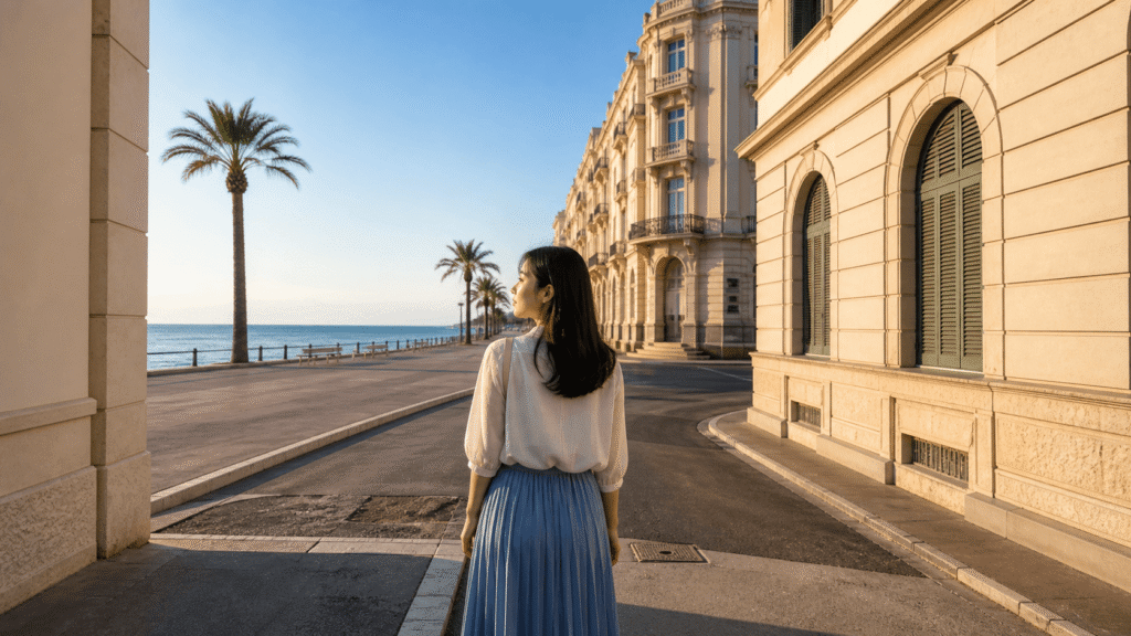 Check the difference between being right along the coast and being within walking distance of the coast.