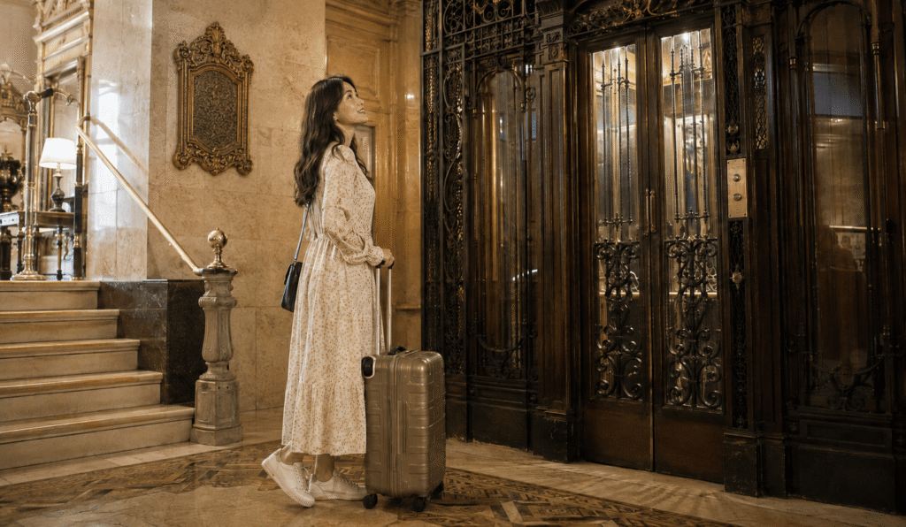Check the elevator situation when staying at a hotel in a historic building.