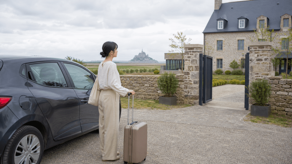 Check how to access the parking lot and the area for guests.