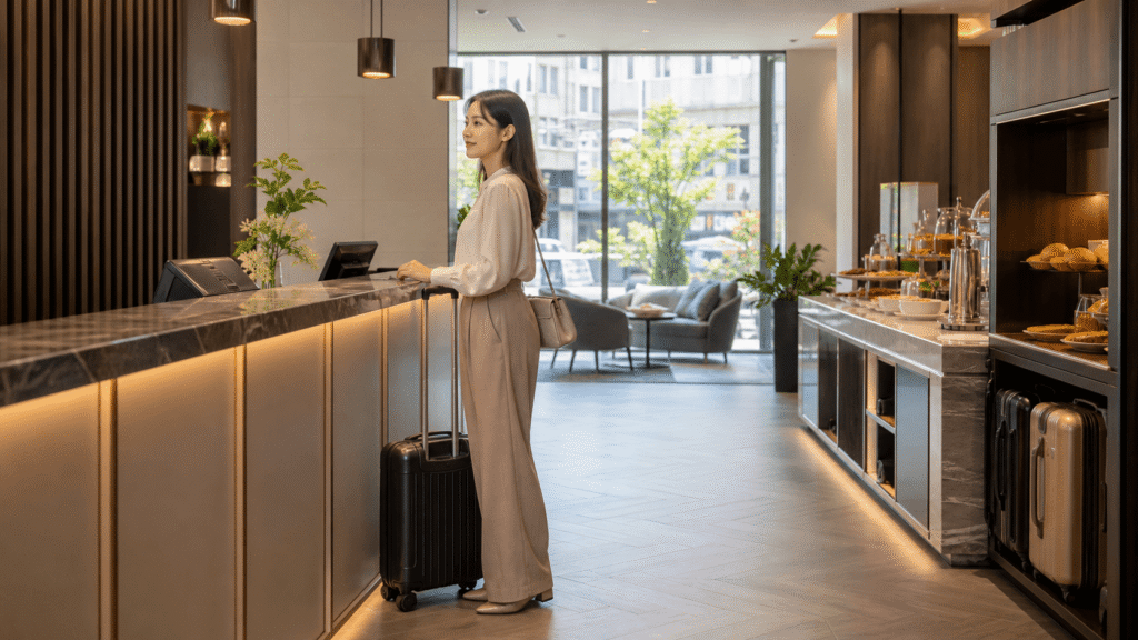Check details regarding breakfast, the front desk, and luggage storage.