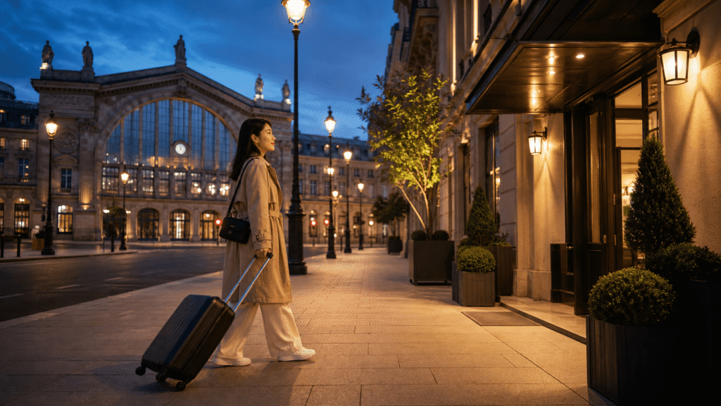 For late-night arrivals, prioritize hotels close to the station.