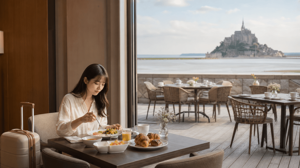Check the conditions for the restaurant and breakfast.