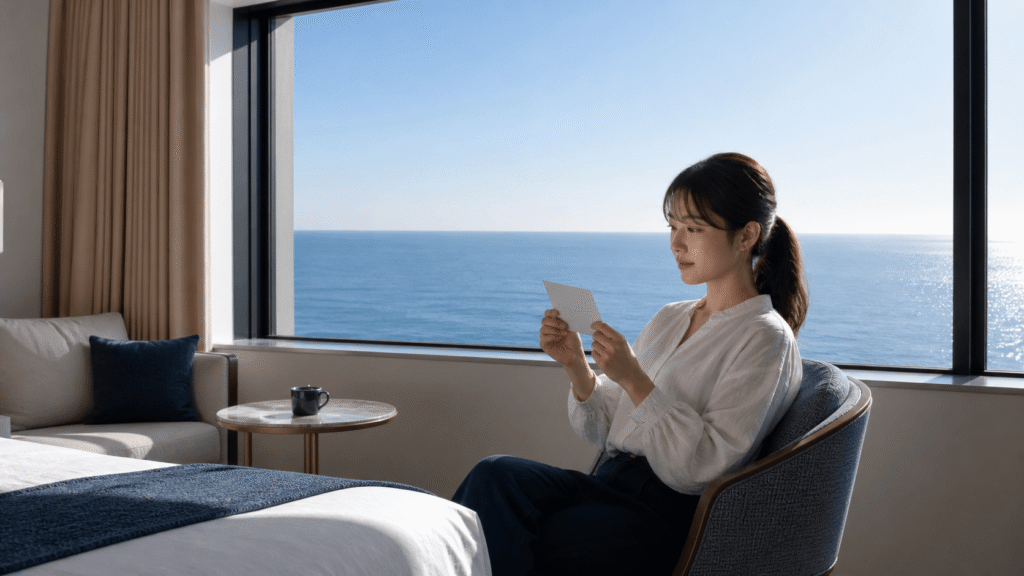 Check for the "Sea View" indication.