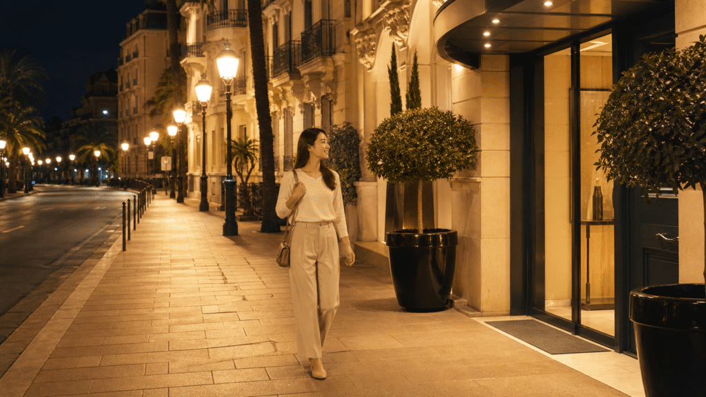 Use well-lit main streets at night.