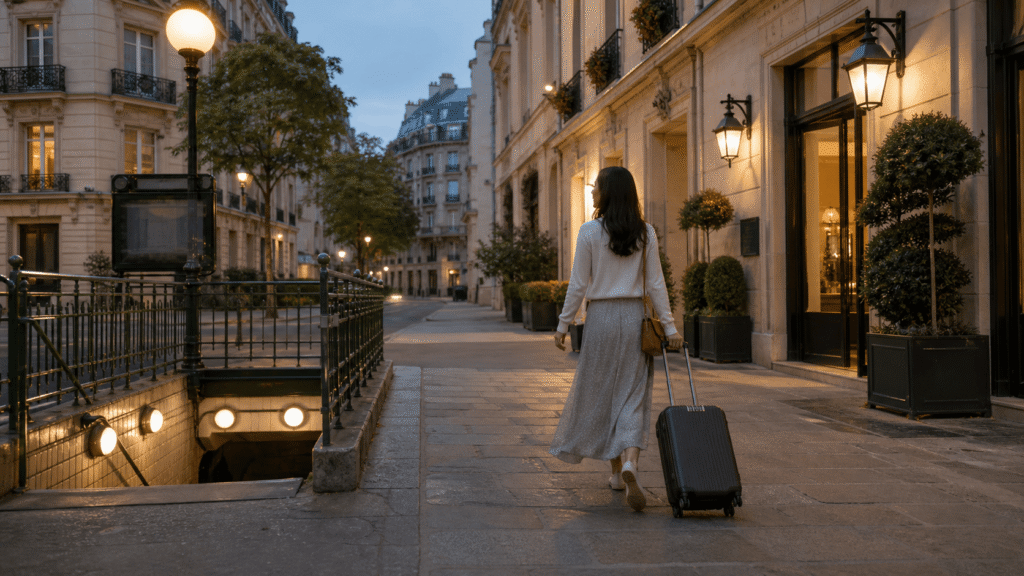 Route from the nearest station to the hotel