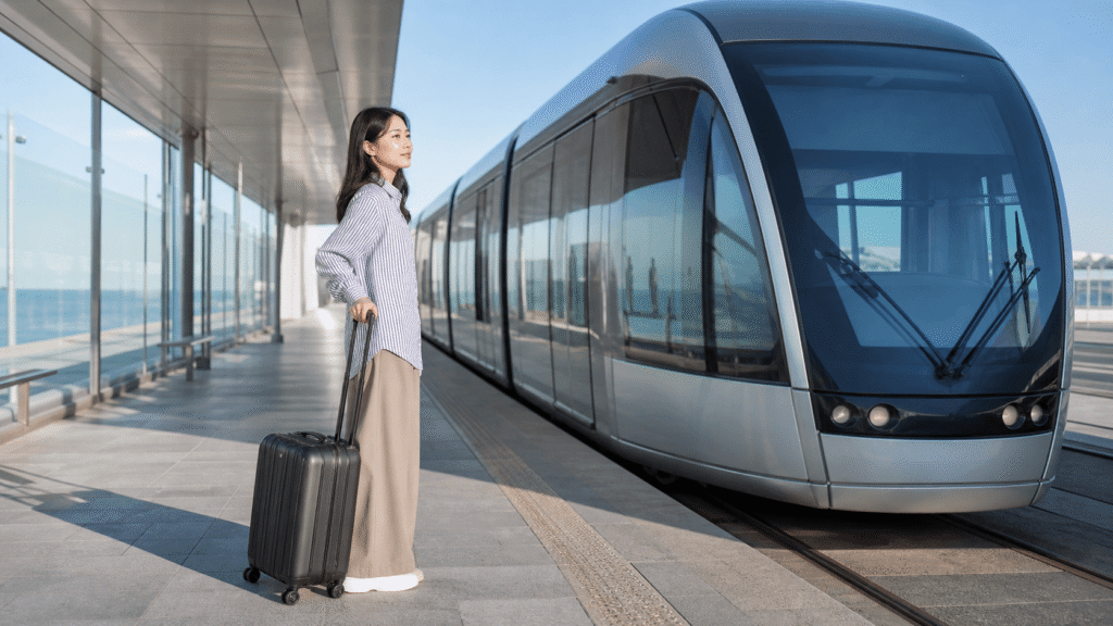 Travel from Nice Airport to the area around the train station.