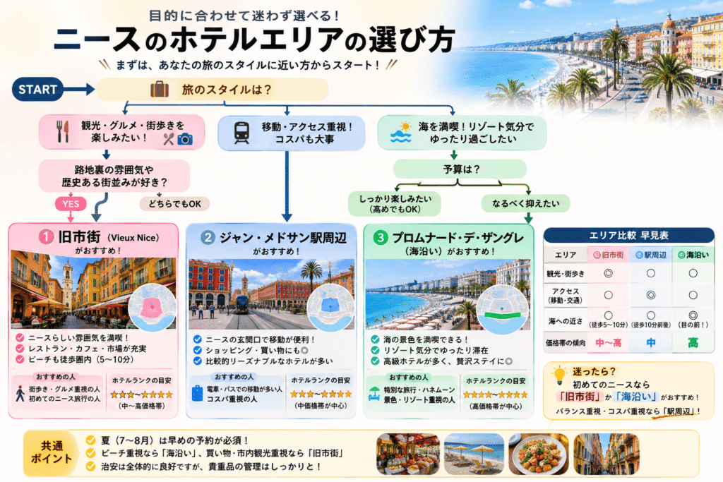 Flowchart for Choosing a Hotel Area in Nice