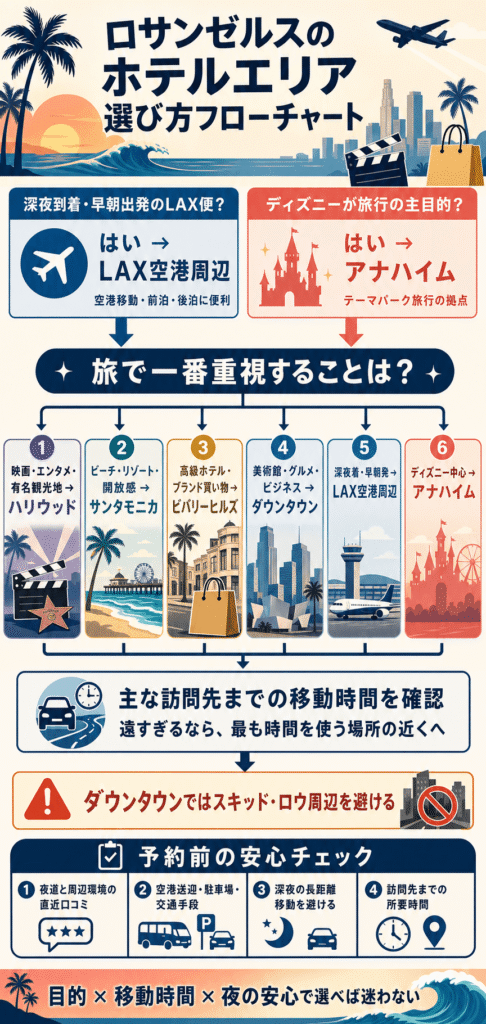 Flowchart for Choosing a Hotel Area in Los Angeles