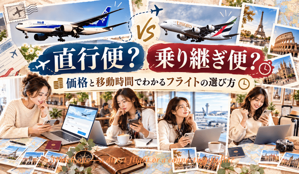 直行便と乗り継ぎ便はどっち？