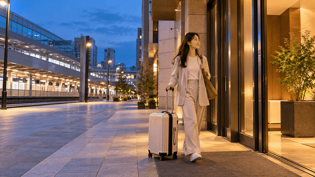 夜に着く日は、主要駅の近くが安心
