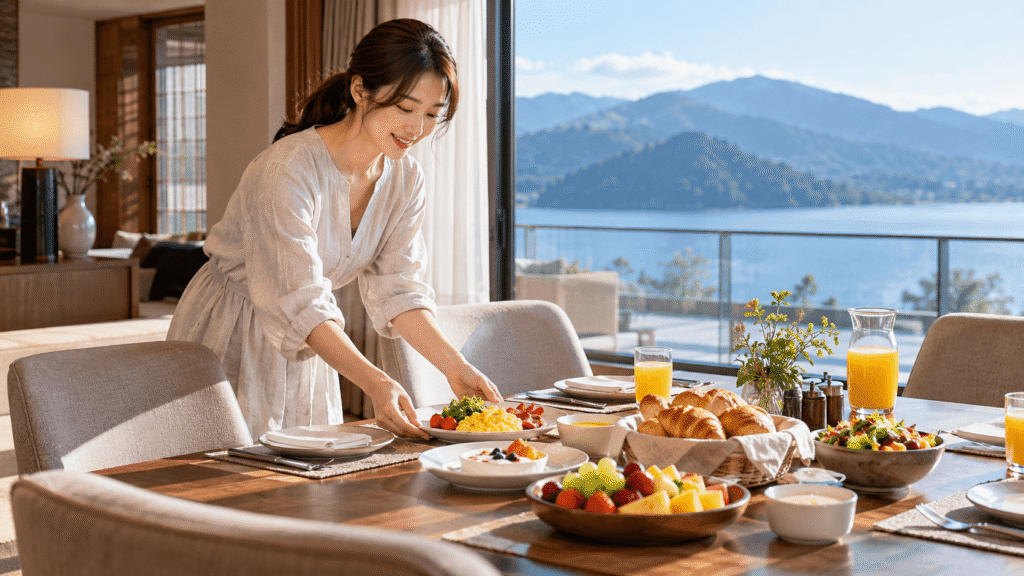 子どもや年配の家族との旅行は朝食付き